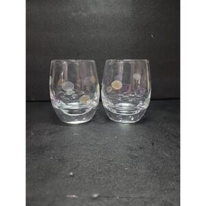 Block‎ Thumb Cut Crystal Ball Glasses Set, Colored Circles, Glassware, Set Of 2